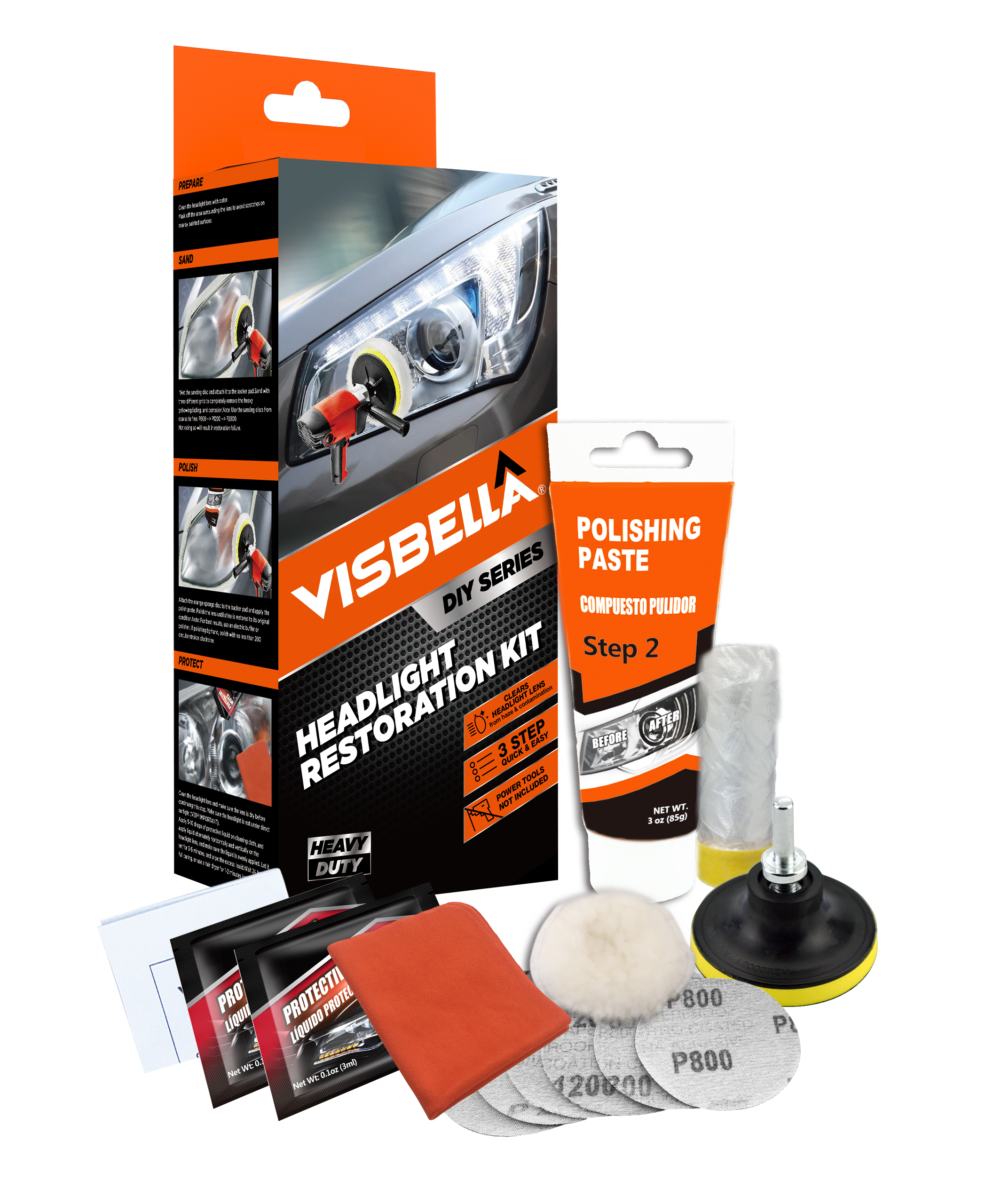 DIY HEADLIGHT RESTORATION KIT大灯-电动