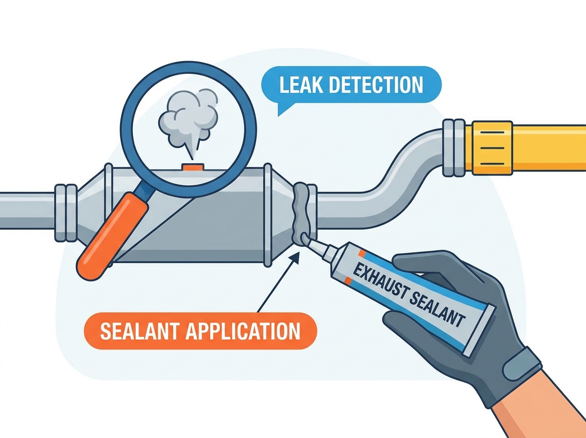 Exhaust Pipe Sealant Application