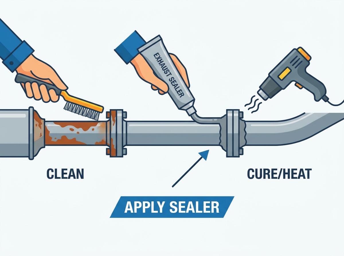 Applying exhaust system sealer to a pipe joint
