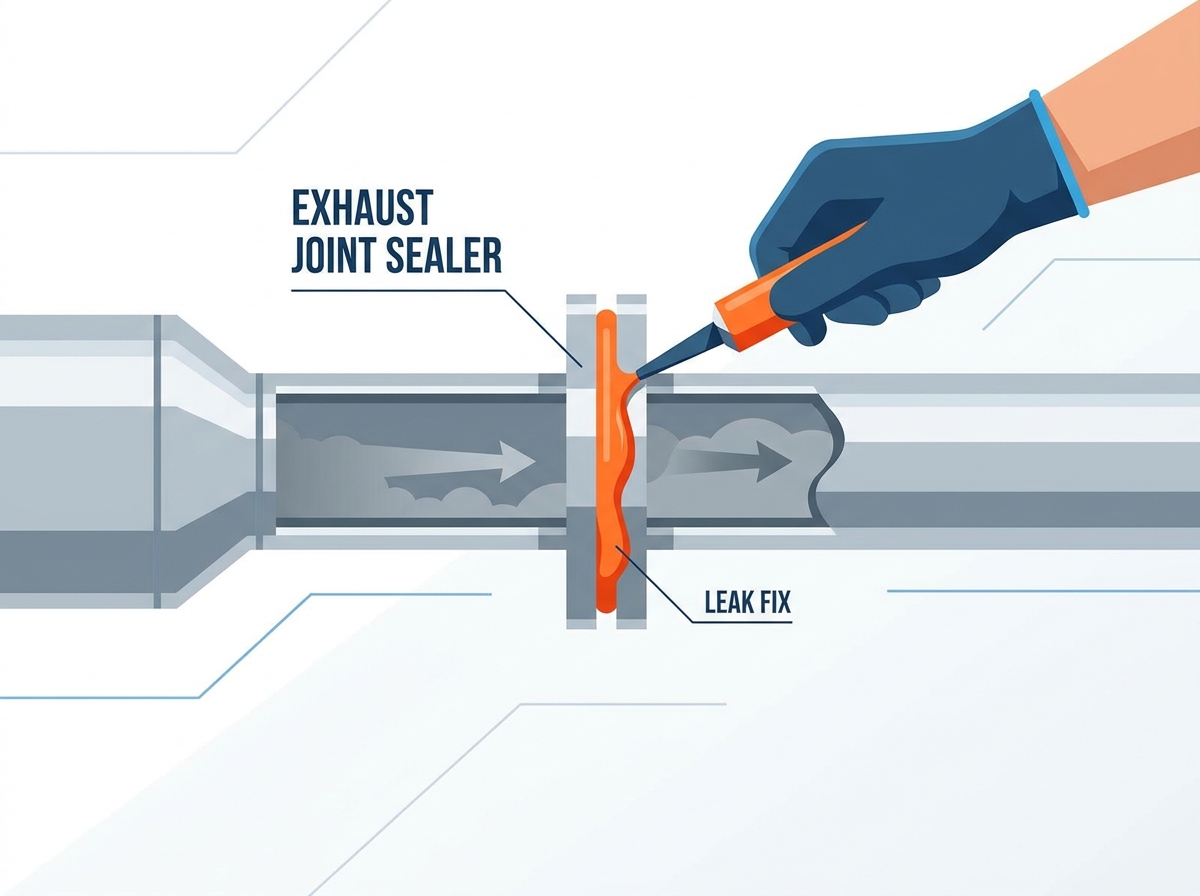 Exhaust joint sealer application on a vehicle tailpipe