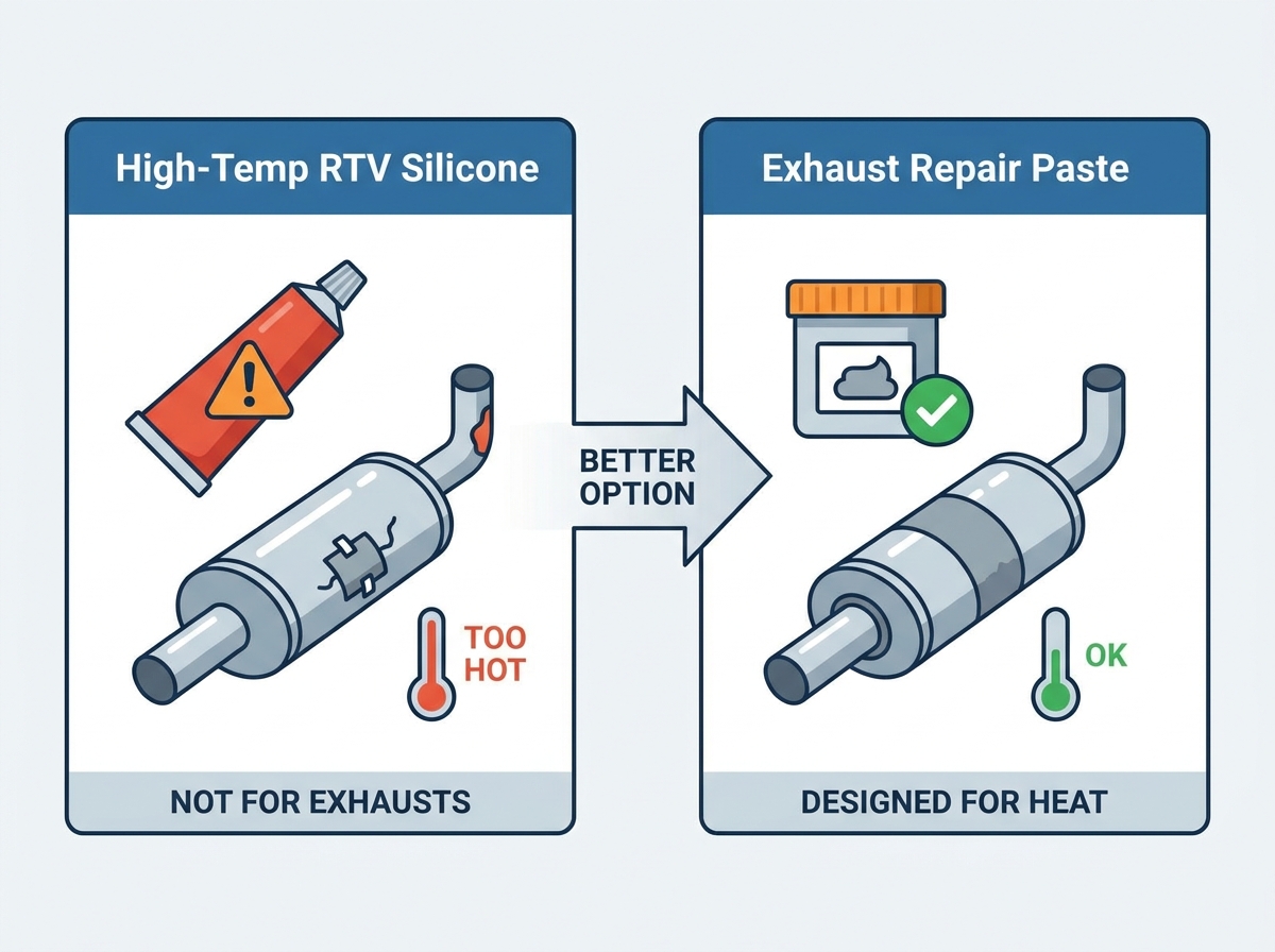 Exhaust system repair using high-temperature sealants
