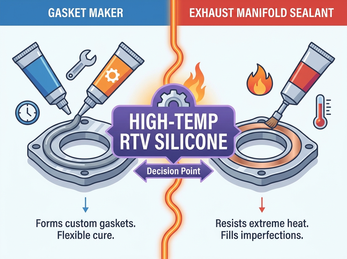 High-temperature RTV silicone application on downstream exhaust components
